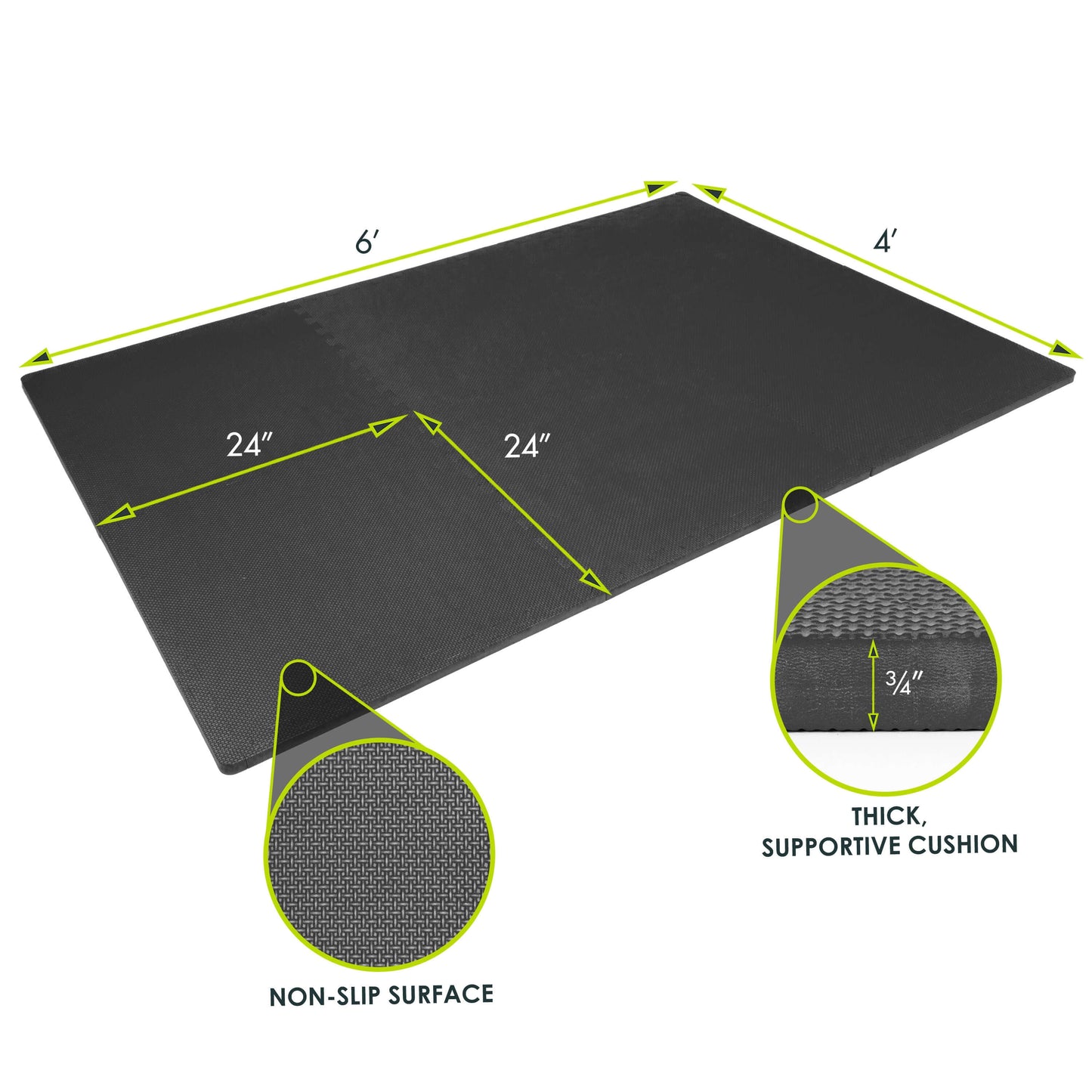 ProsourceFit Exercise Puzzle Mat 0.75"