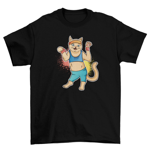 Fitness cat t-shirt