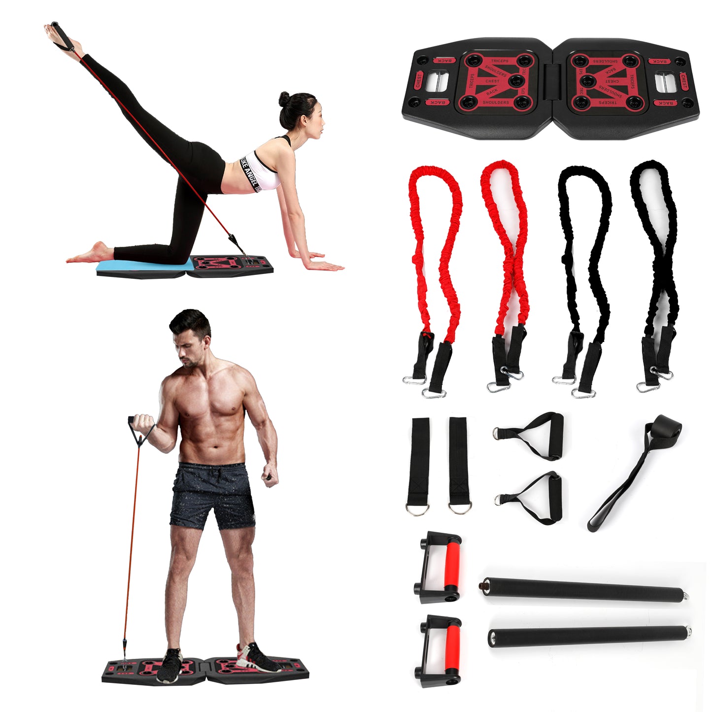 9 in 1 Push Up Rack Board System Fitness Workout Train Gym Exercise